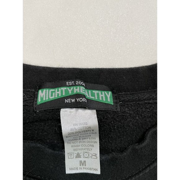 Mighty Healthy Skull Crewneck Sweatshirt Men Adult Medium Black Graphic - Picture 4 of 5